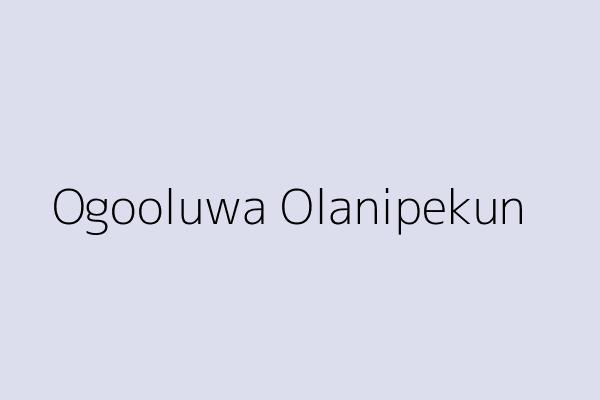 Ogooluwa Olanipekun